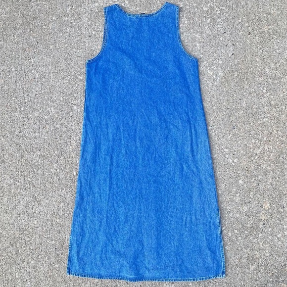 Vintage 1990's Denim Patchwork Maxi Sun Dress - Picture 2 of 4